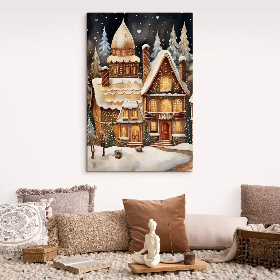 Paveikslėlis Sniegu padengti namai miške s46985