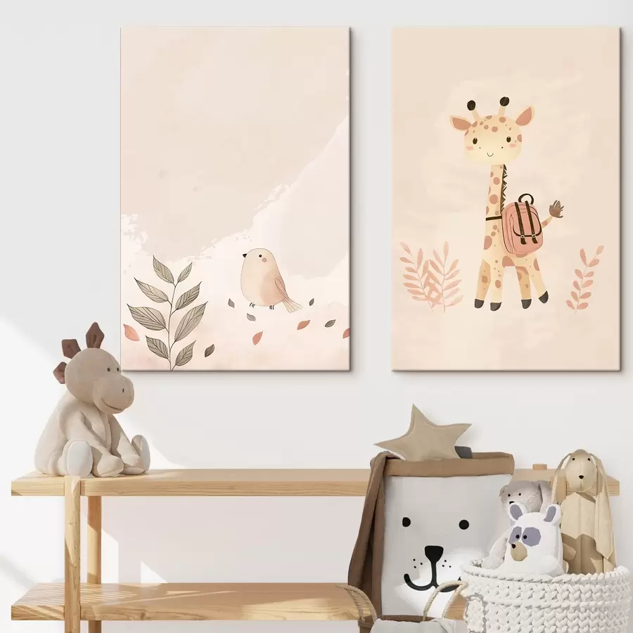 Paveikslėlis Žirafa ir paukštis m01148