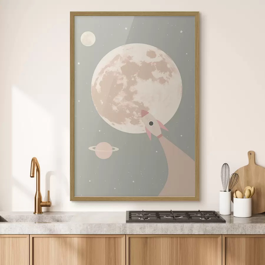 Fototapetai Mėnulis ir kosminė raketa f47067