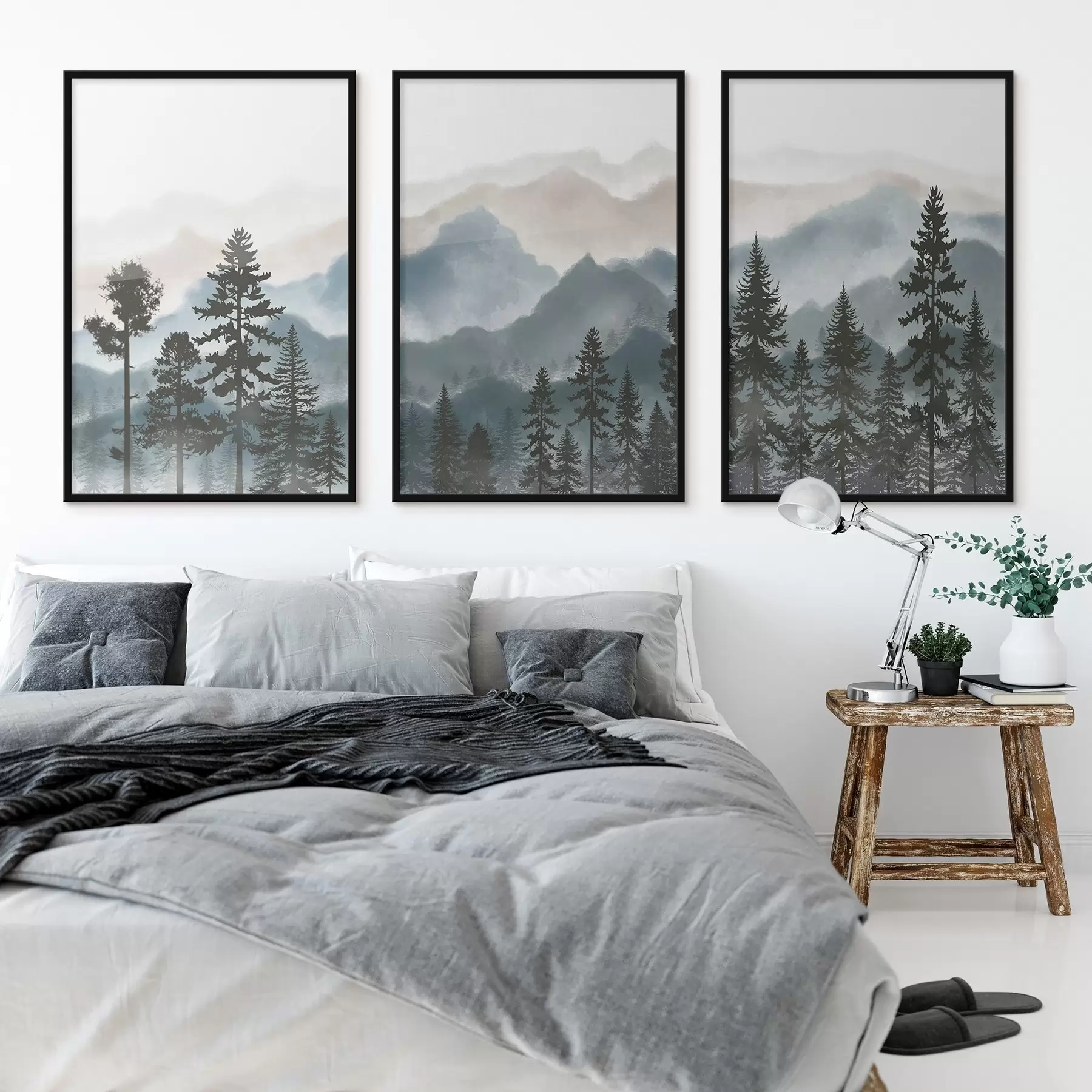 Fototapetai Ramūs kalnai ir medžių siluetai d00244