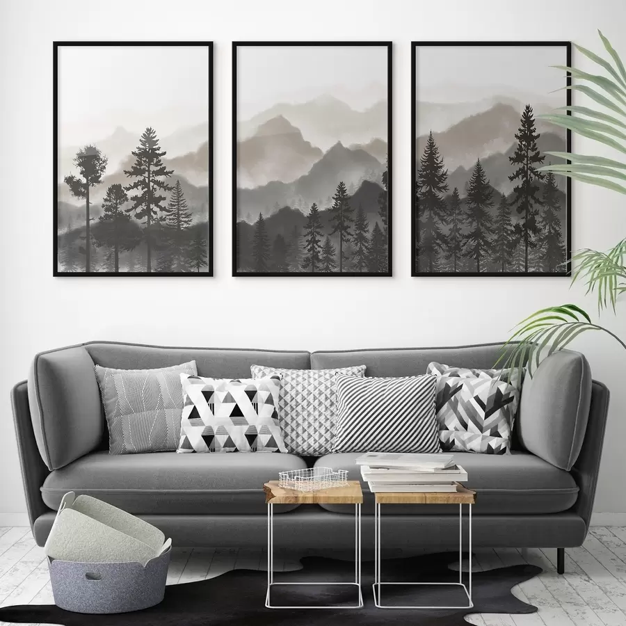 Fototapetai Ramus kalnų kraštovaizdis su medžiais d00244v1