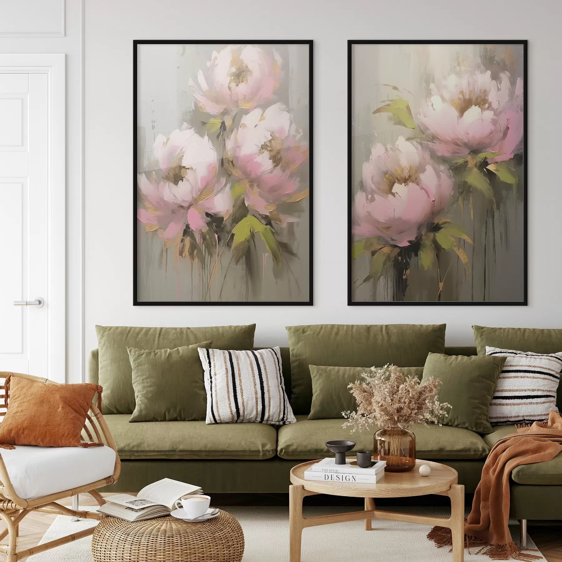 Fototapetai Rožiniai bijūnų žiedai d00401