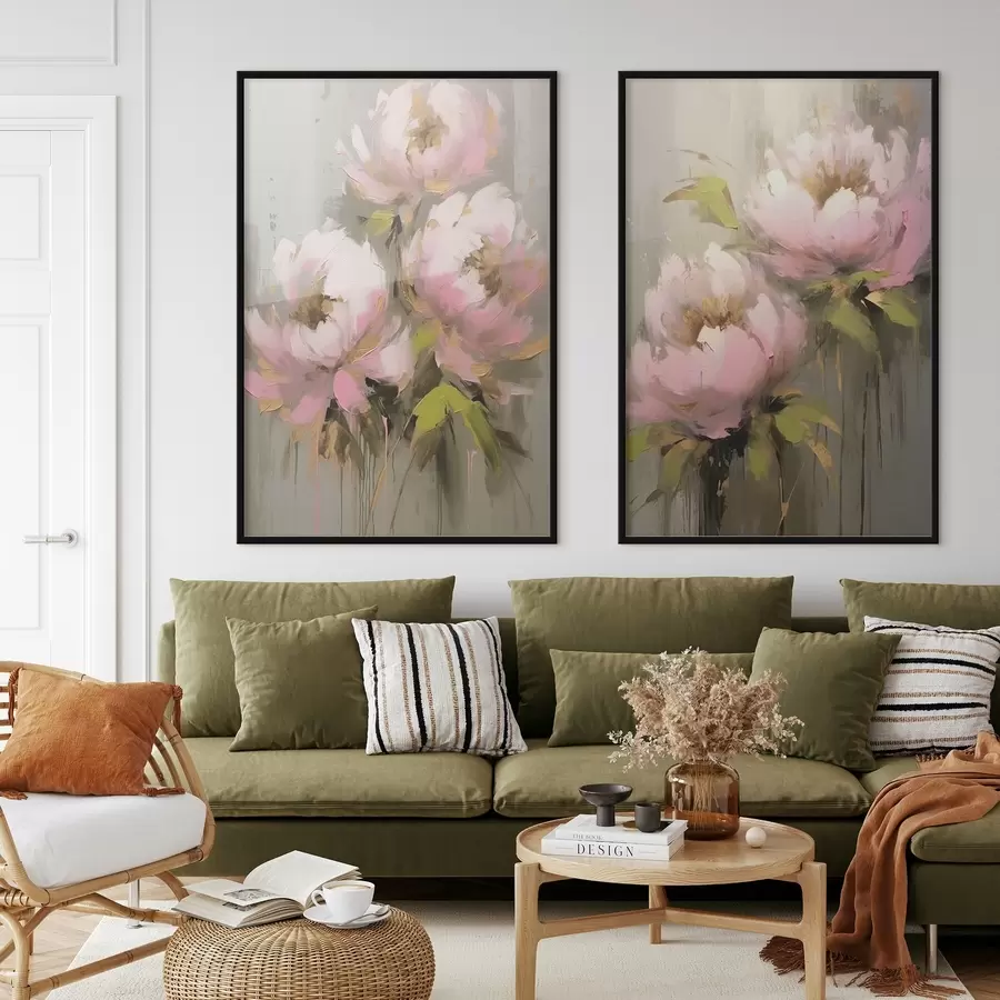 Fototapetai Rožiniai bijūnų žiedai d00401