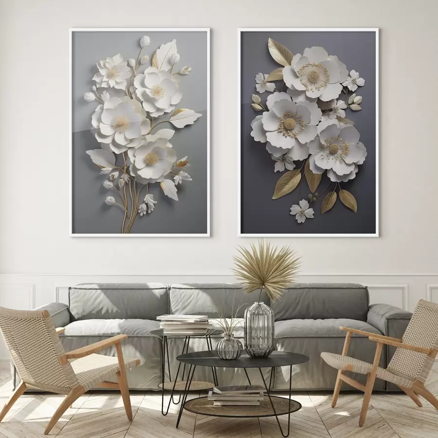 Fototapetai Gėlių šakų kompozicija tamsiame fone d00423