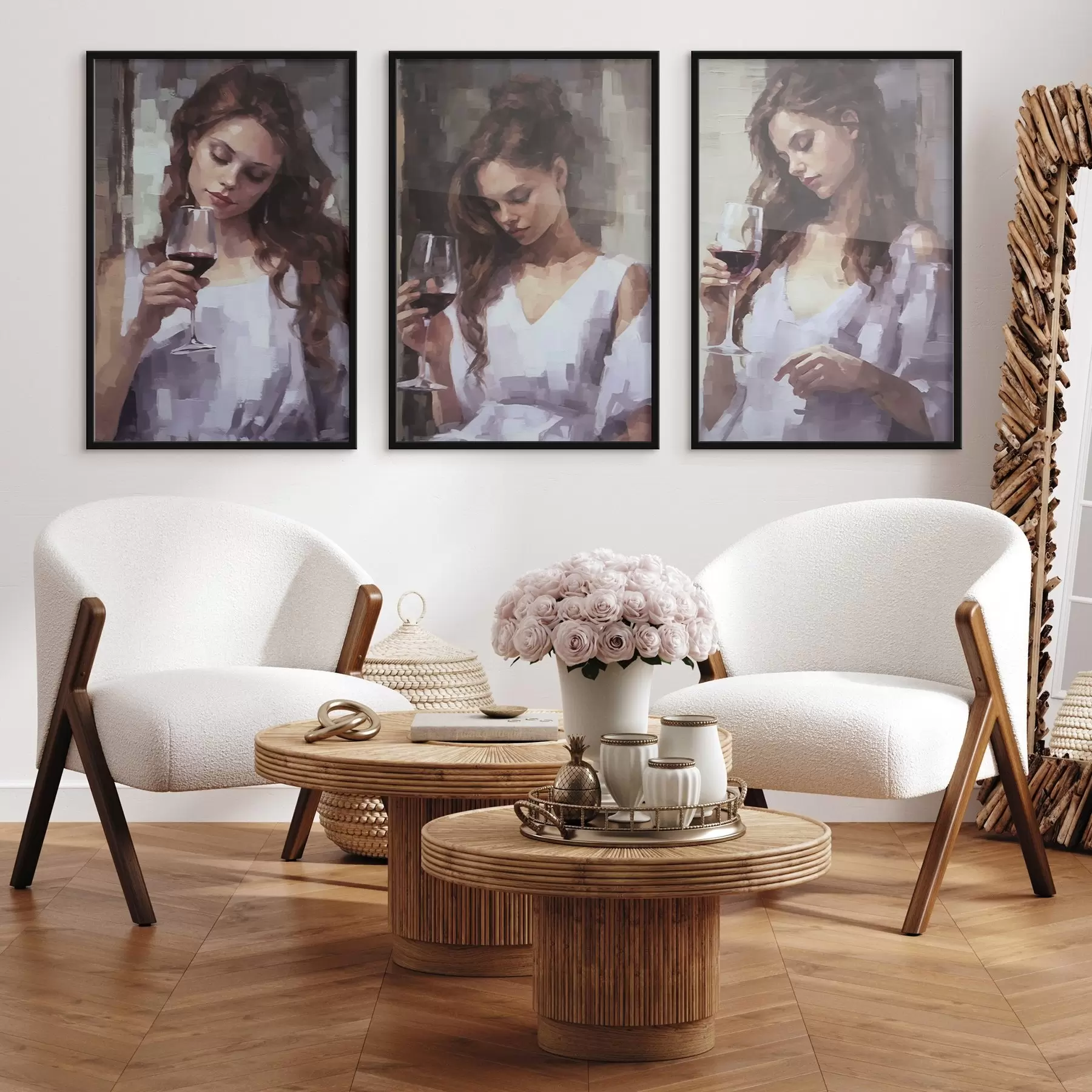 Fototapetai Merginos ir vynas d00443