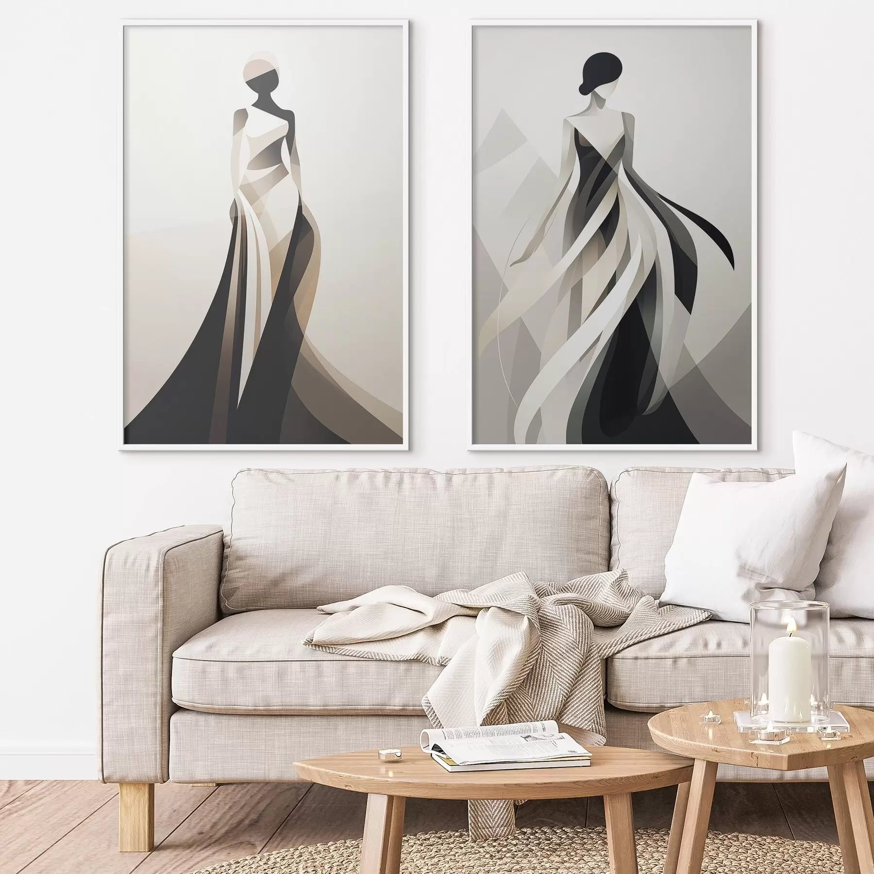 Fototapetai Šviesių ir tamsių atspalvių silueto kompozicija d00465