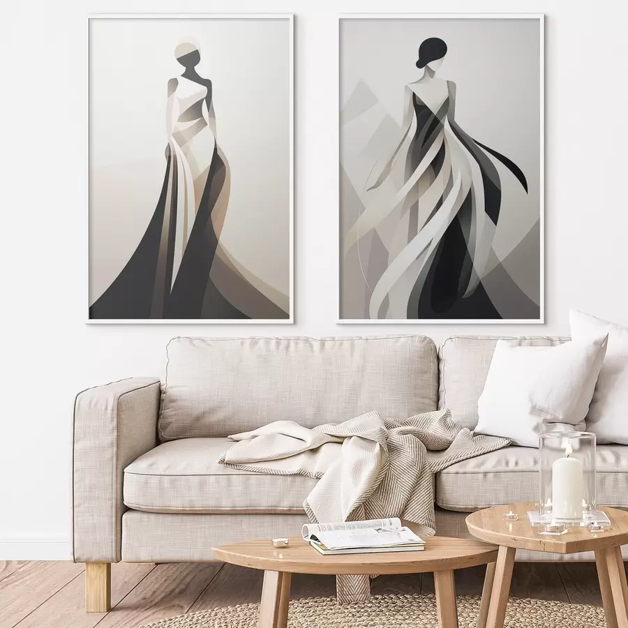 Fototapetai Šviesių ir tamsių atspalvių silueto kompozicija d00465