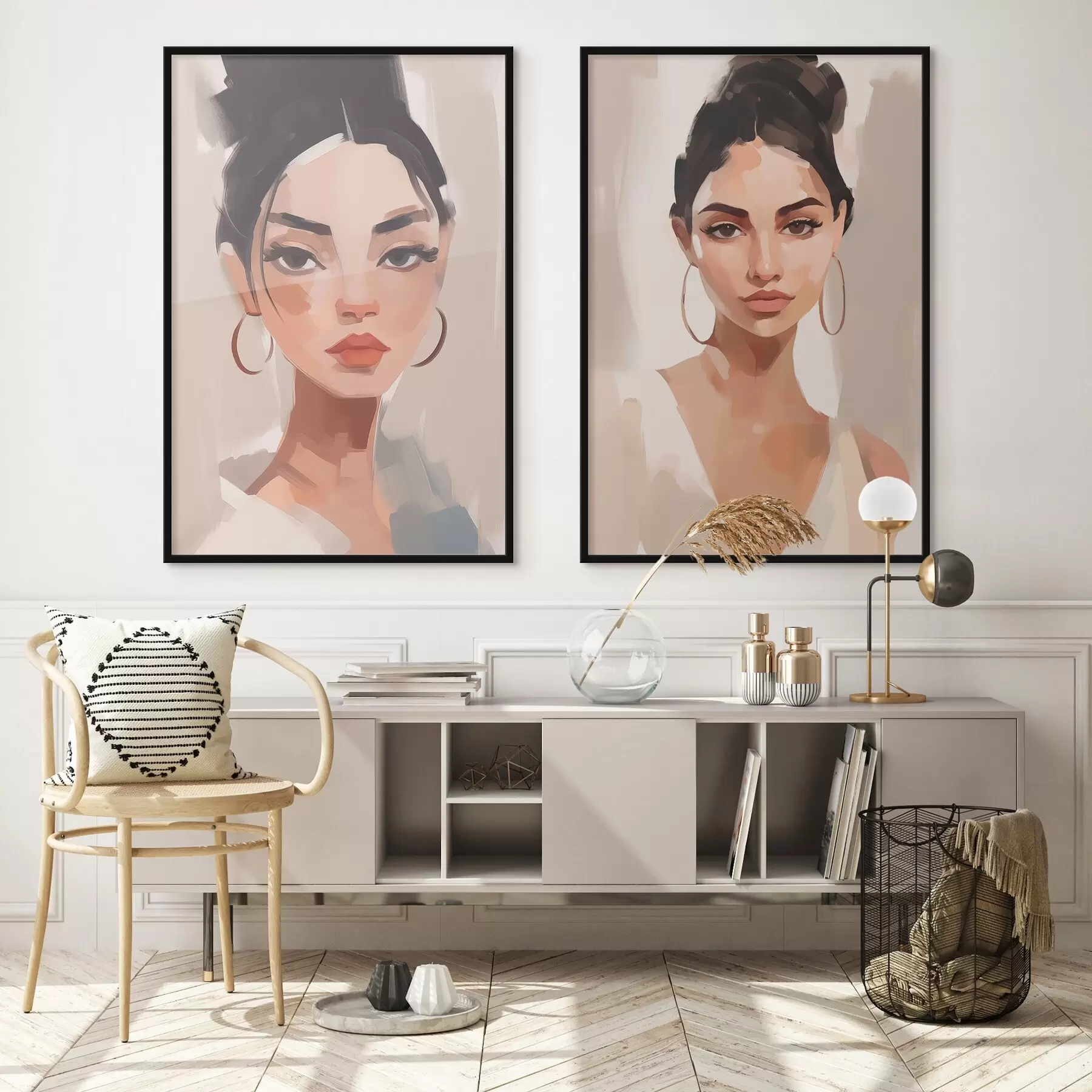 Fototapetai Mergaitės portretas, imituojantis tapybą d00484