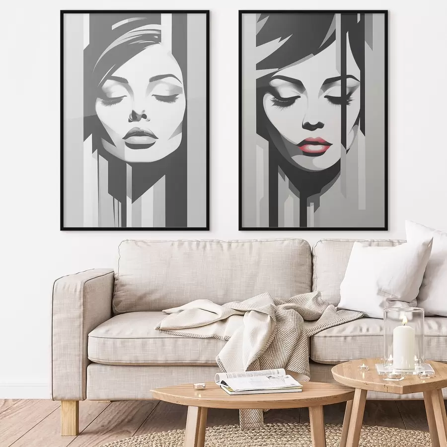 Fototapetai Moterų veidų geometrija d00496