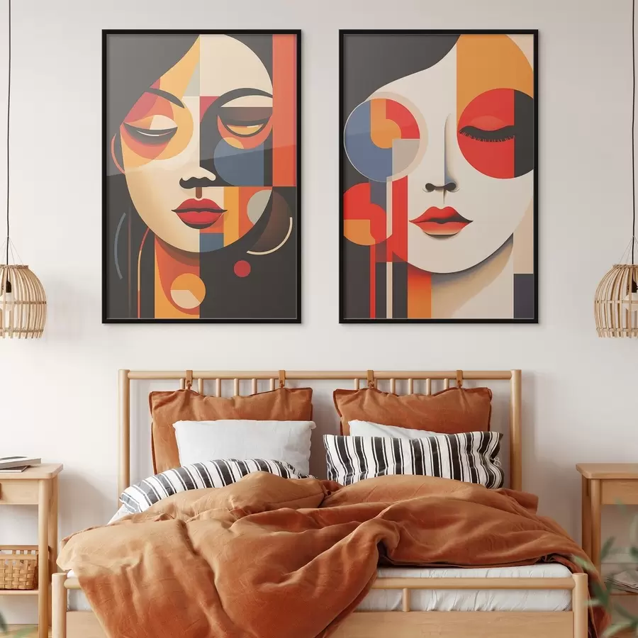 Fototapetai Geometriniai moterų portretai d00501