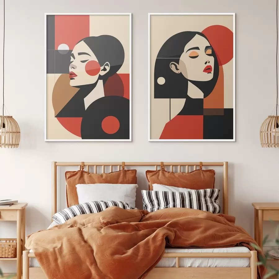 Fototapetai Bauhauzo stiliaus moterų portretai d00516