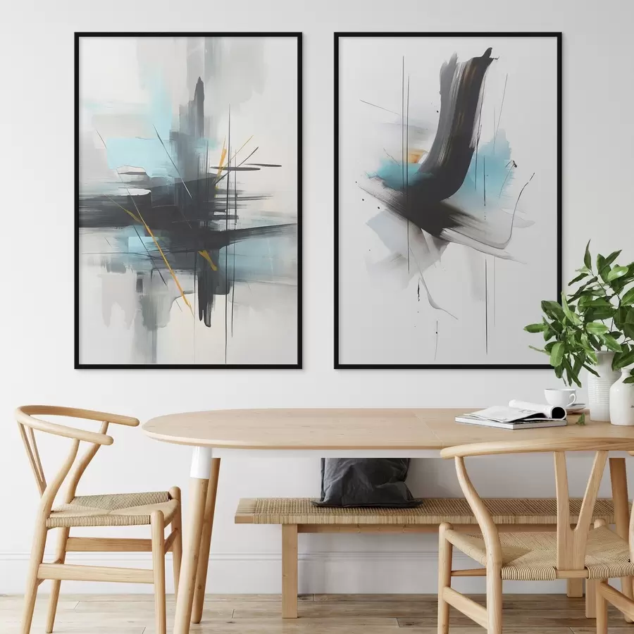 Fototapetai Abstrakcija su purslų ir teptuko potėpių imitacija d01037