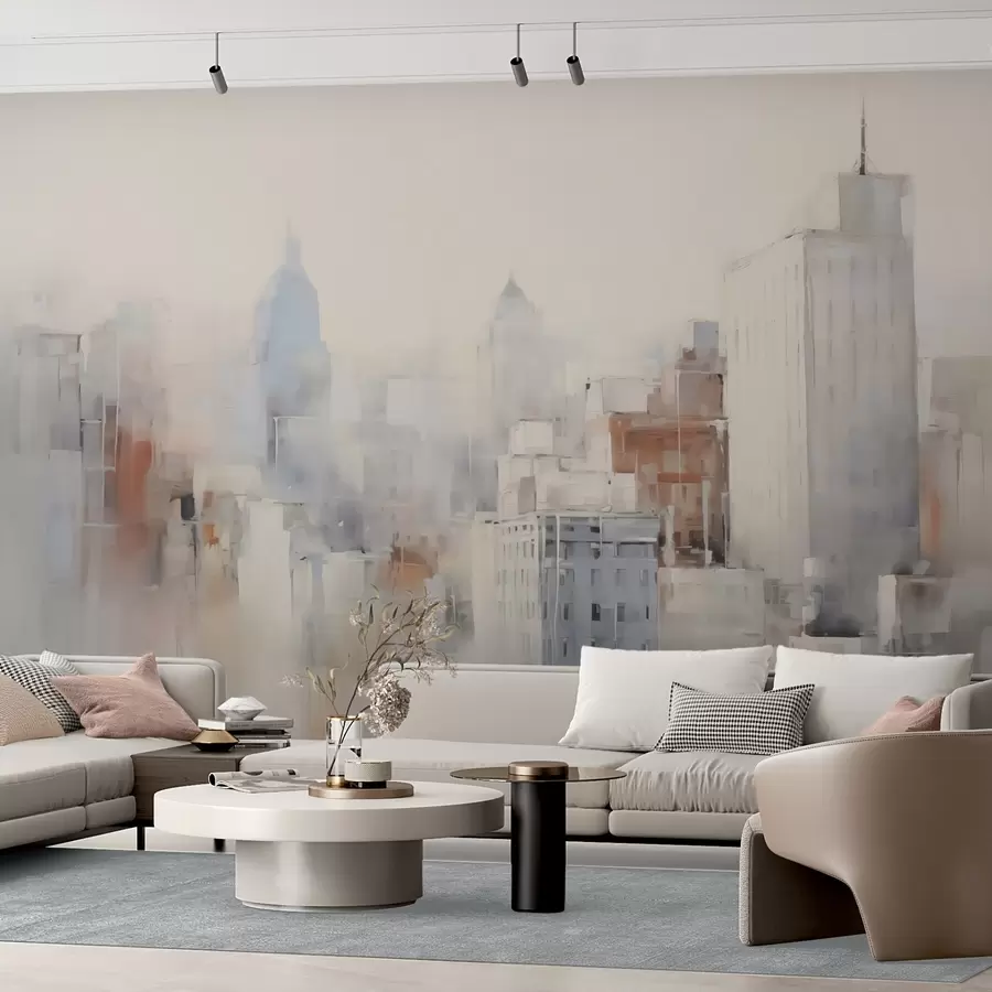 Fototapetai Abstraktus miesto tapybos imitavimas w04897