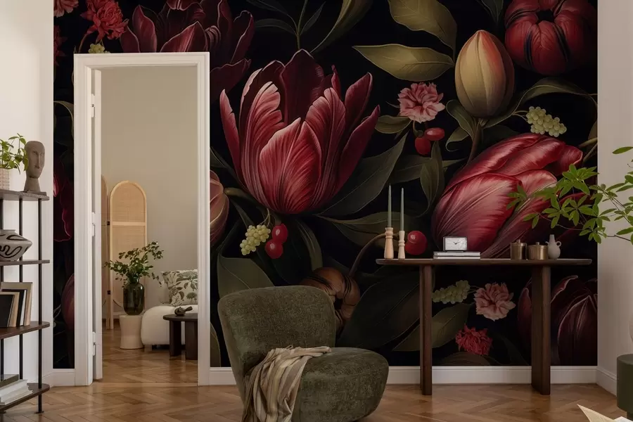 Fototapetai Tamsus tulpių sodas w05038