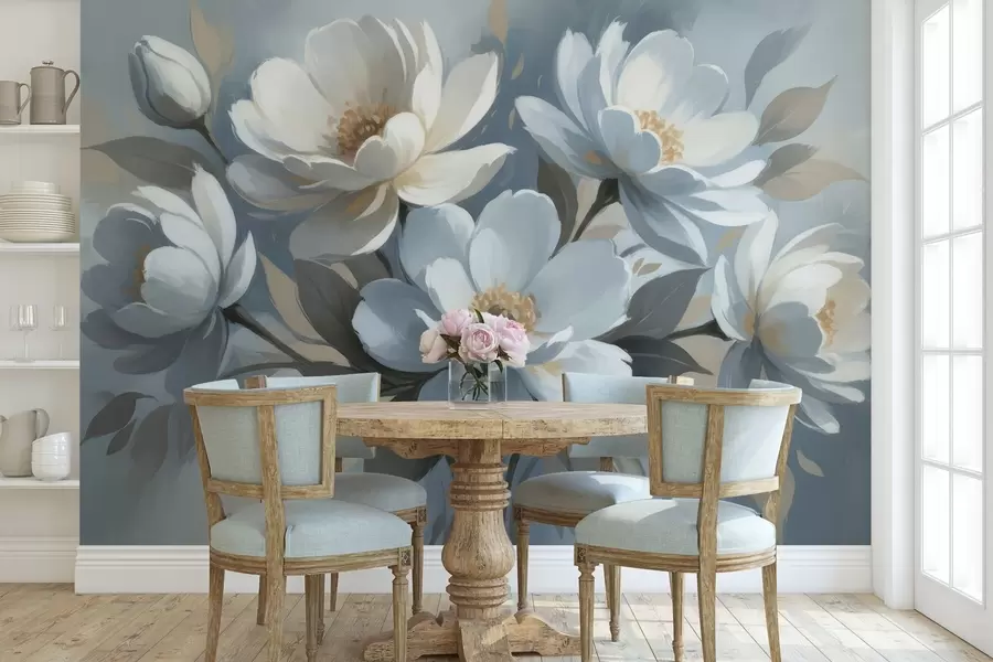 Fototapetai Akrilo dažais tapytas sodrus puokštė w05051