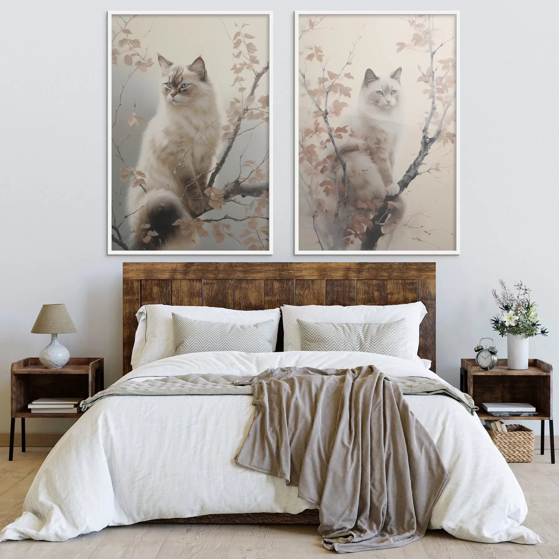 Fototapetai Katė ant medžio šakos d00871