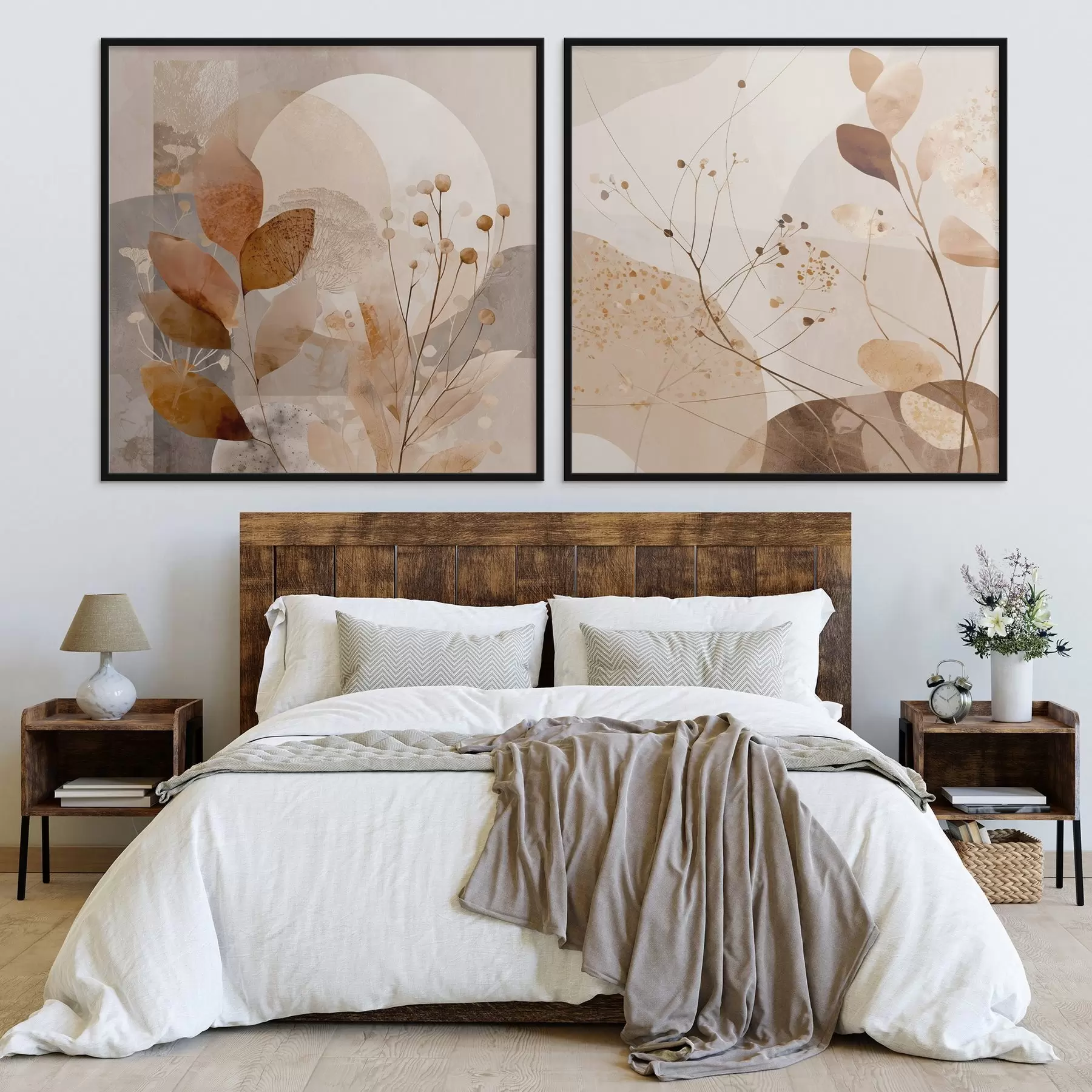 Fototapetai Abstraktaus gėlių dviejų dalių kompozicija d00892