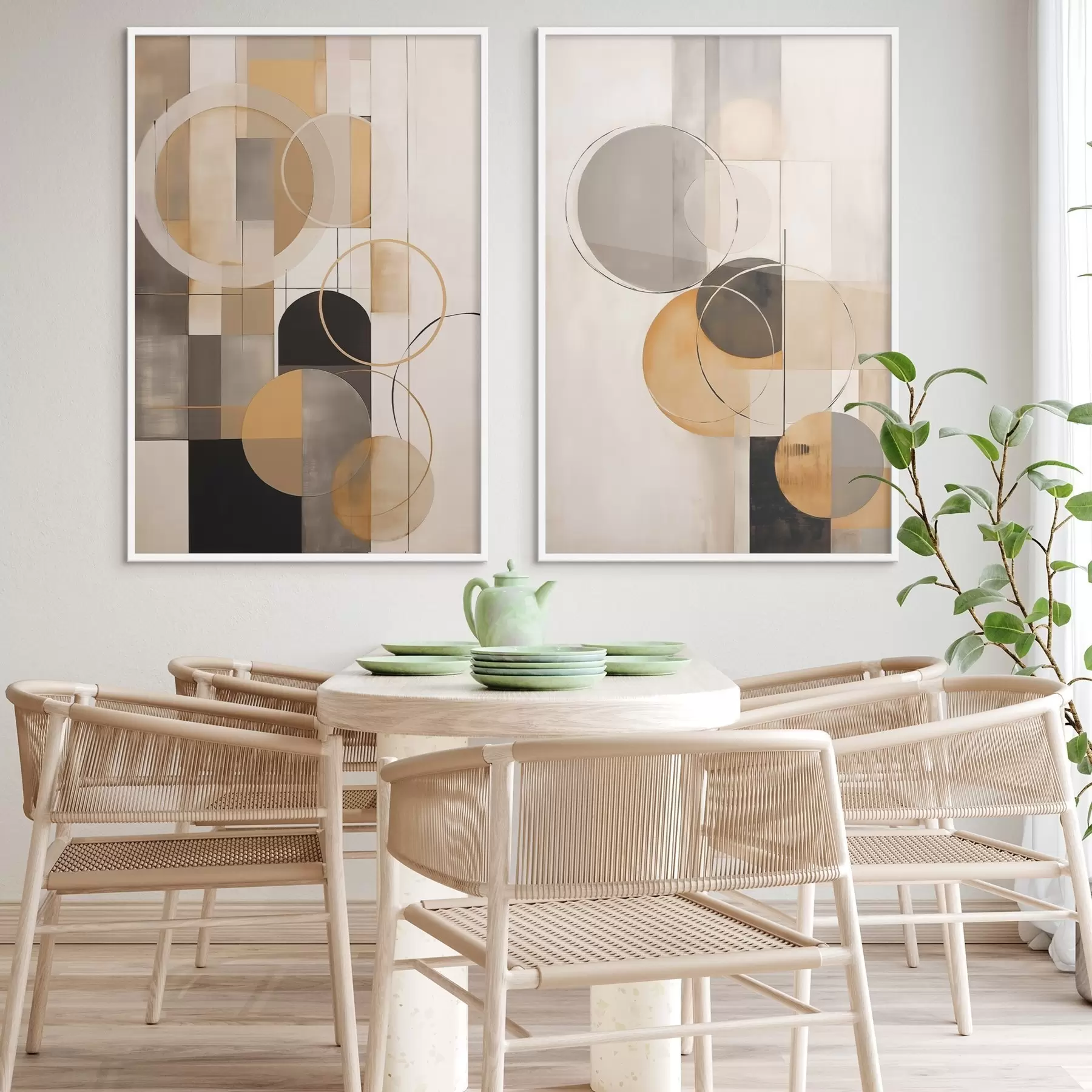 Fototapetai Geometrinė abstrakcija su apskritimais d00858