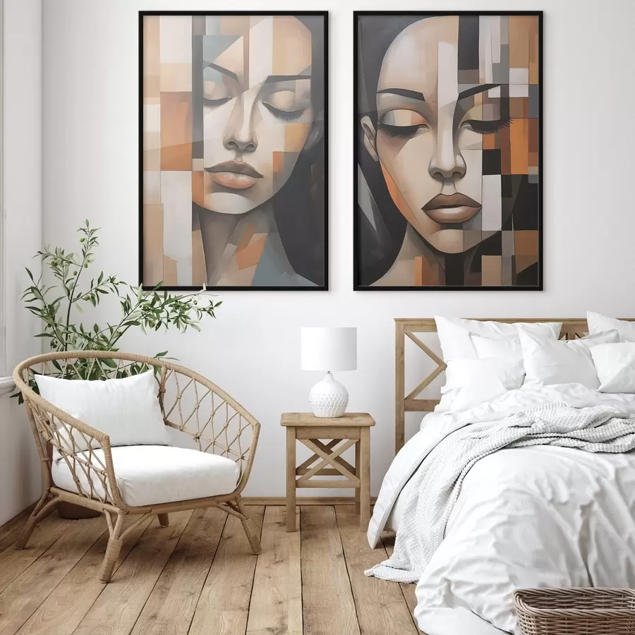 Fototapetai Kubistinis moters portretas d01023