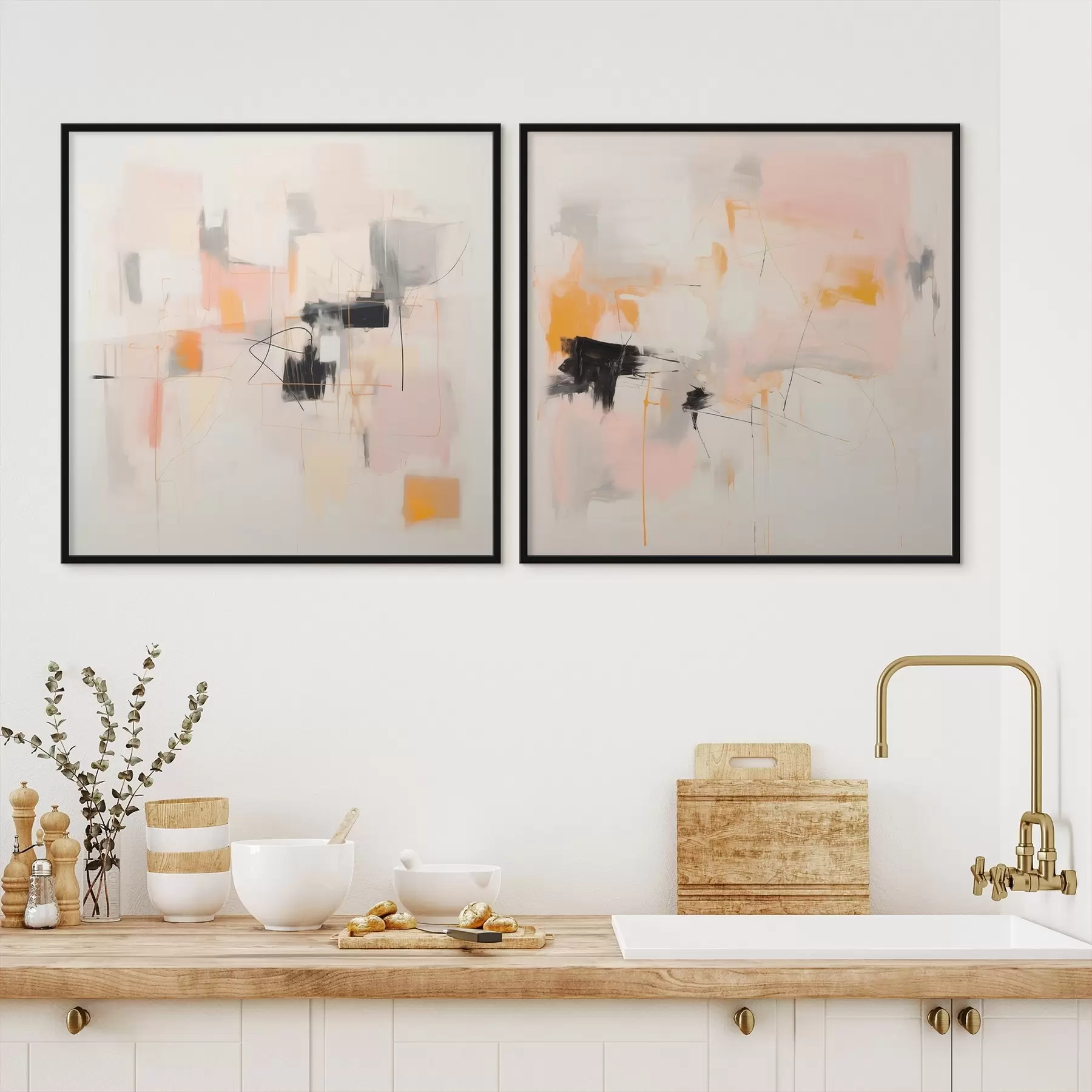 Fototapetai Dviejų dalių meninė kompozicija su kontrastingais akcentais d00980