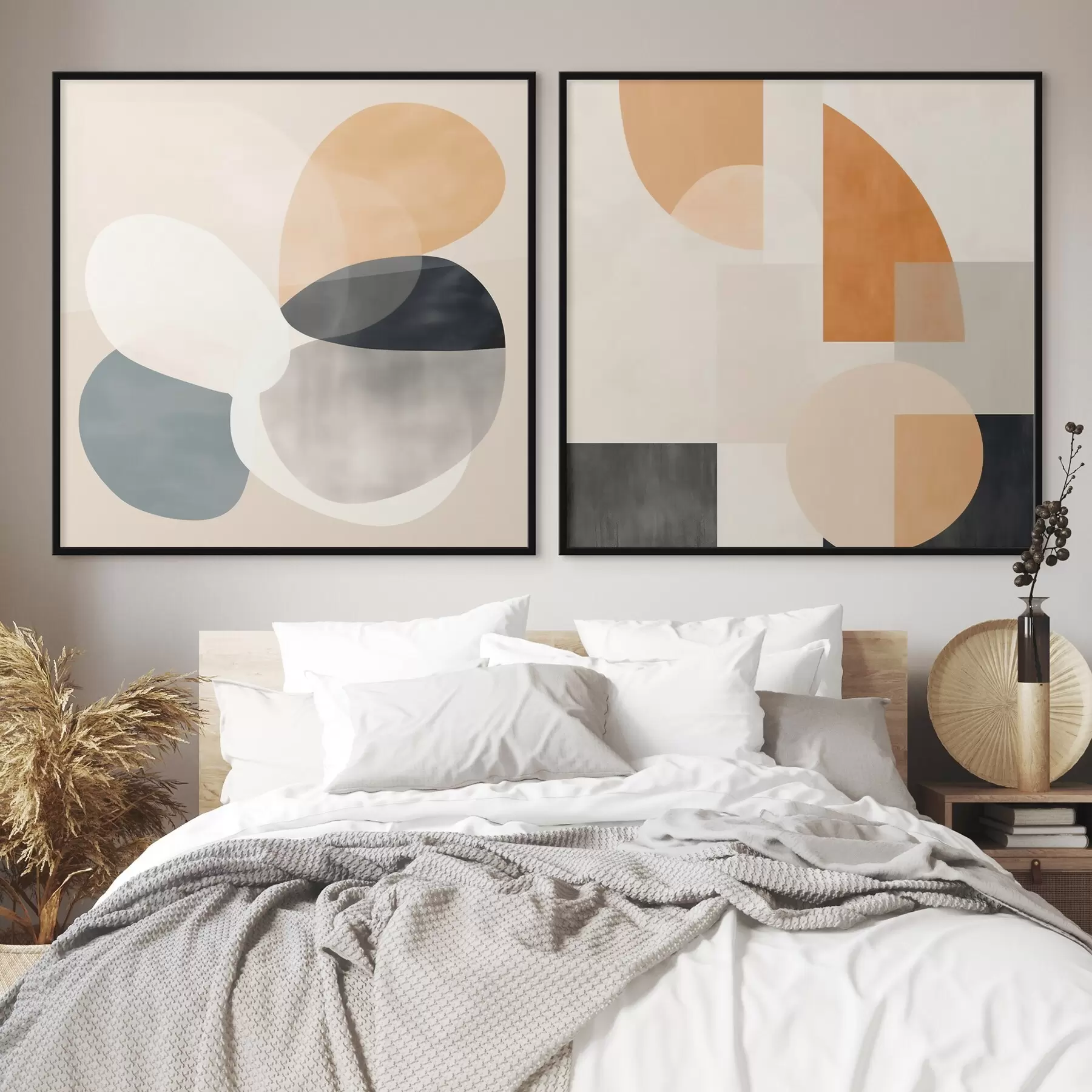 Fototapetai Apvalūs formų susikirtimai akvarelės minimalizme d00993