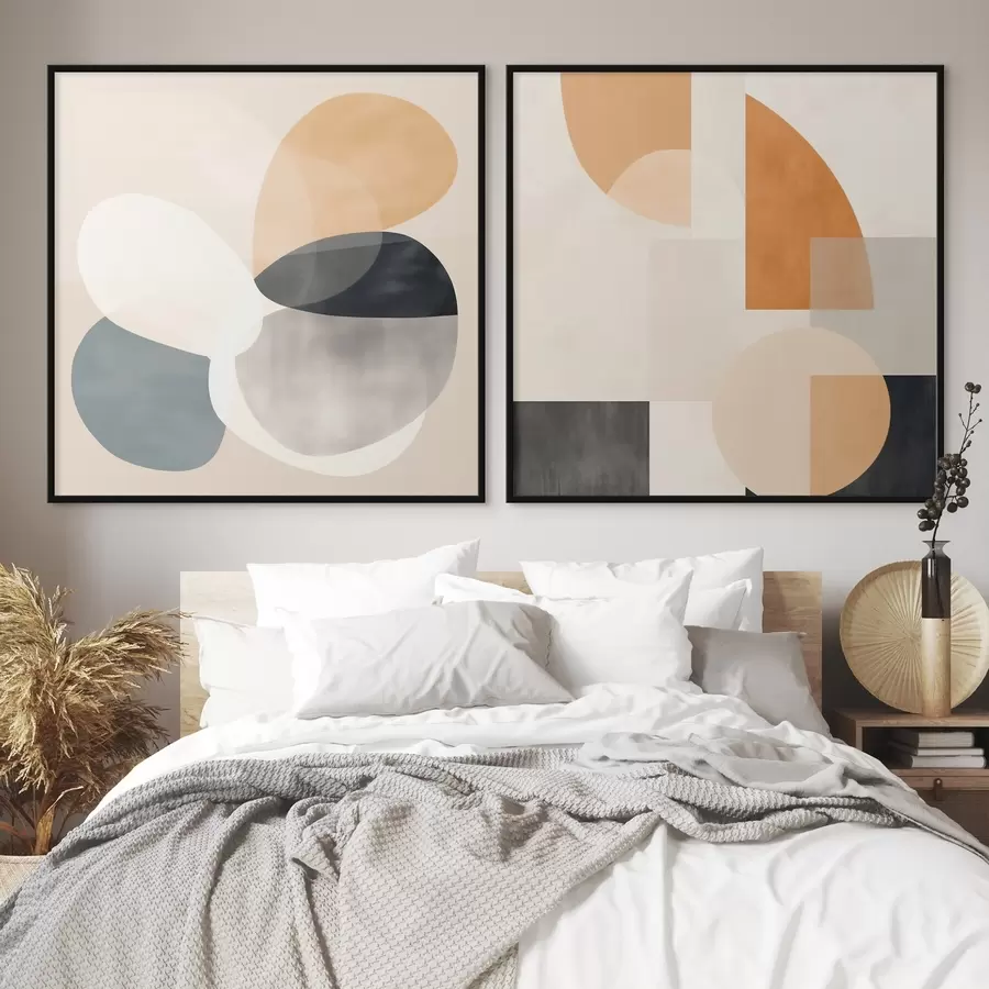 Fototapetai Apvalūs formų susikirtimai akvarelės minimalizme d00993