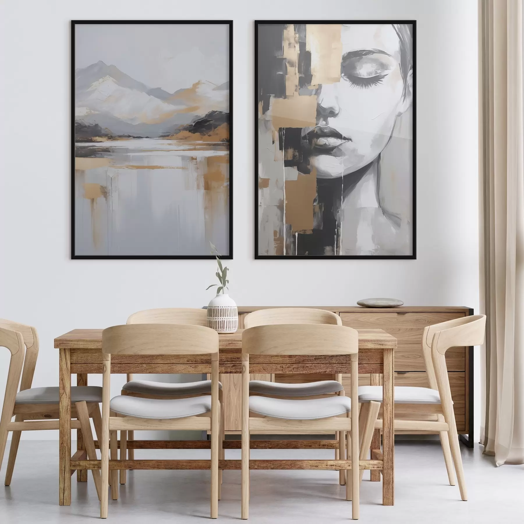 Fototapetai Abstraktus kalnų peizažas ir portretas d01058