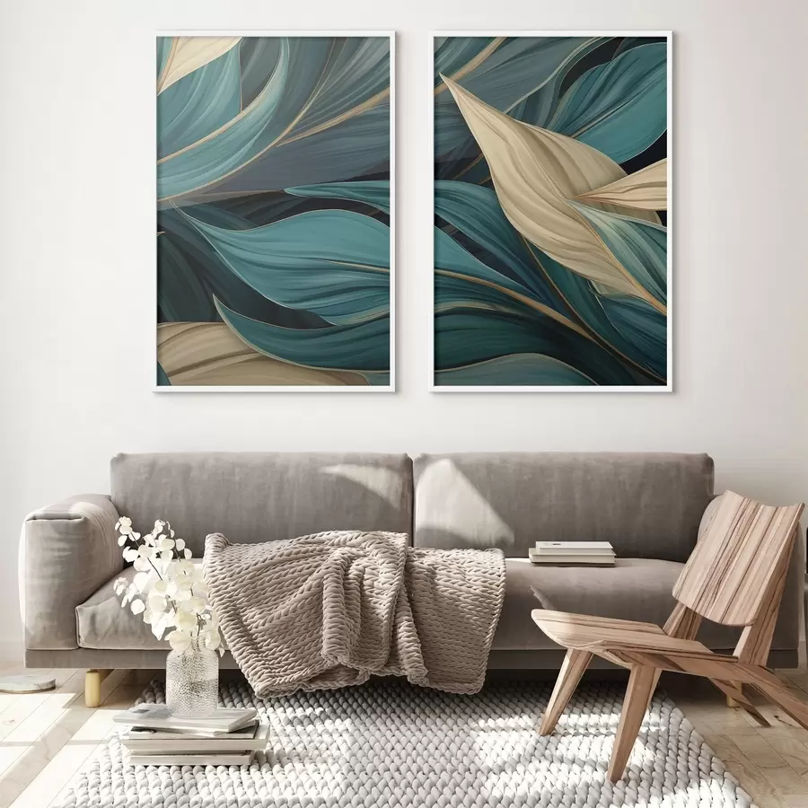 Fototapetai Žali abstraktūs lapai d01063