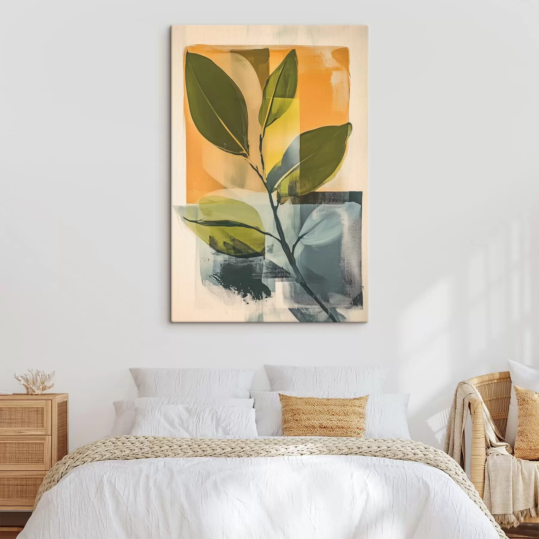 Paveikslėlis Lapų šaka ant abstraktaus fono s47250