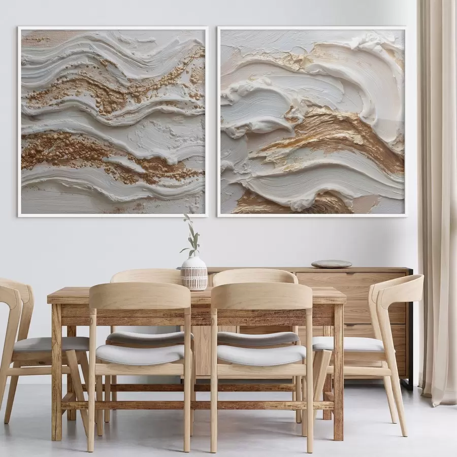 Fototapetai Tūrinis abstrahavimas su baltais ir geltonais potėpiais d00742