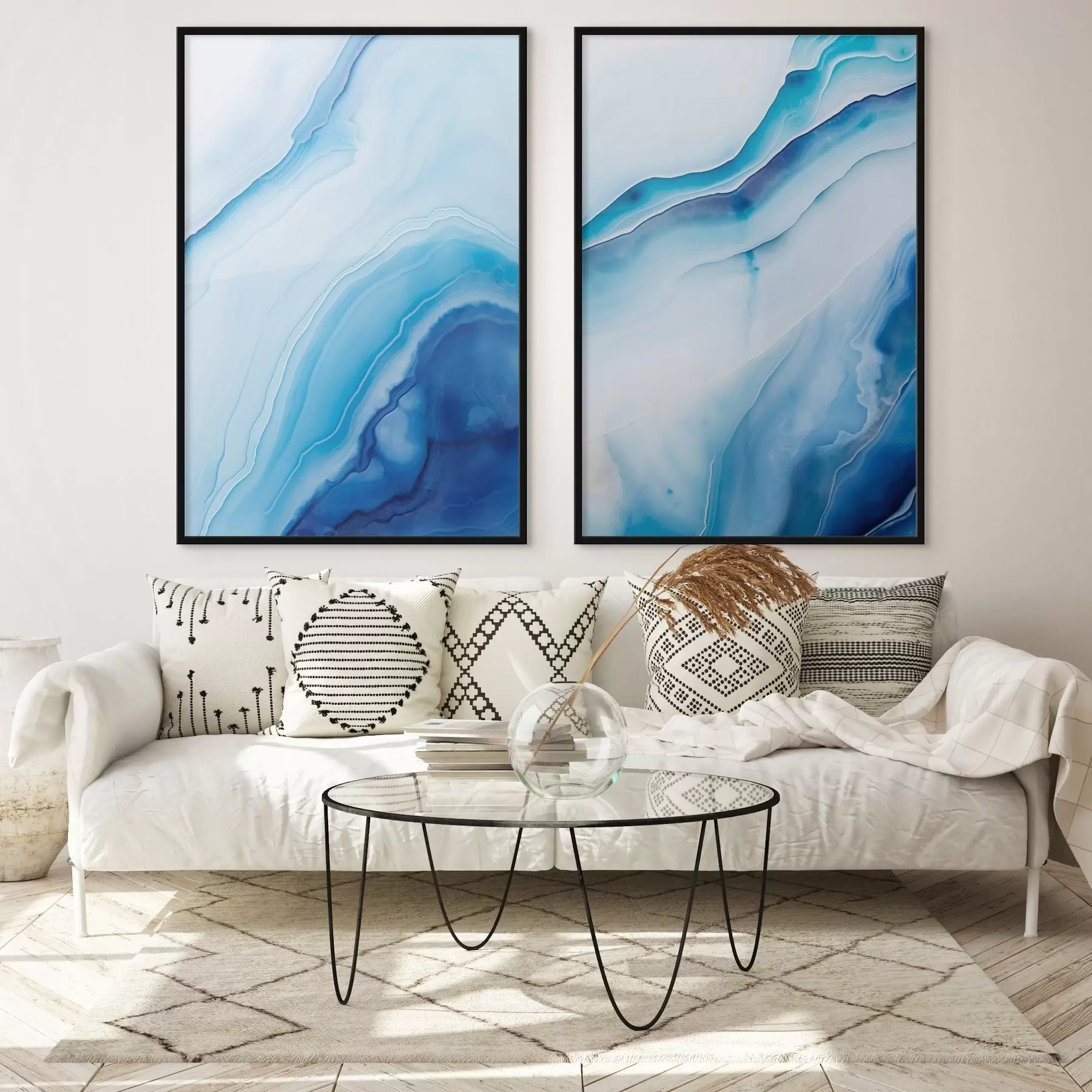 Fototapetai Abstraktus mėlynas ir baltas agato raštas, sūkurinės linijos ir gradientai, lygi tekstūra, modernus menas, minimalistinis d00888