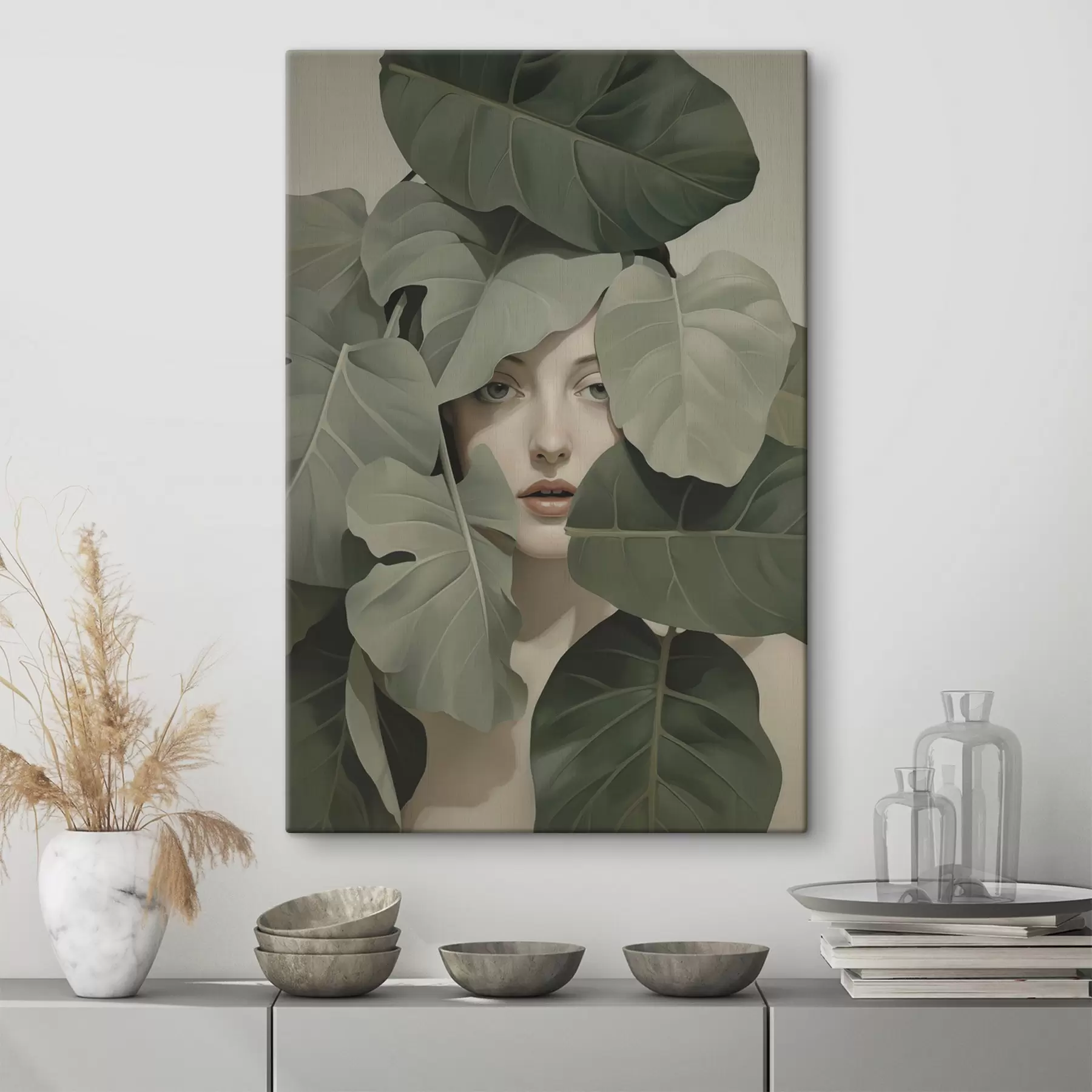 Paveikslėlis Merginos portretas lapijoje s47331