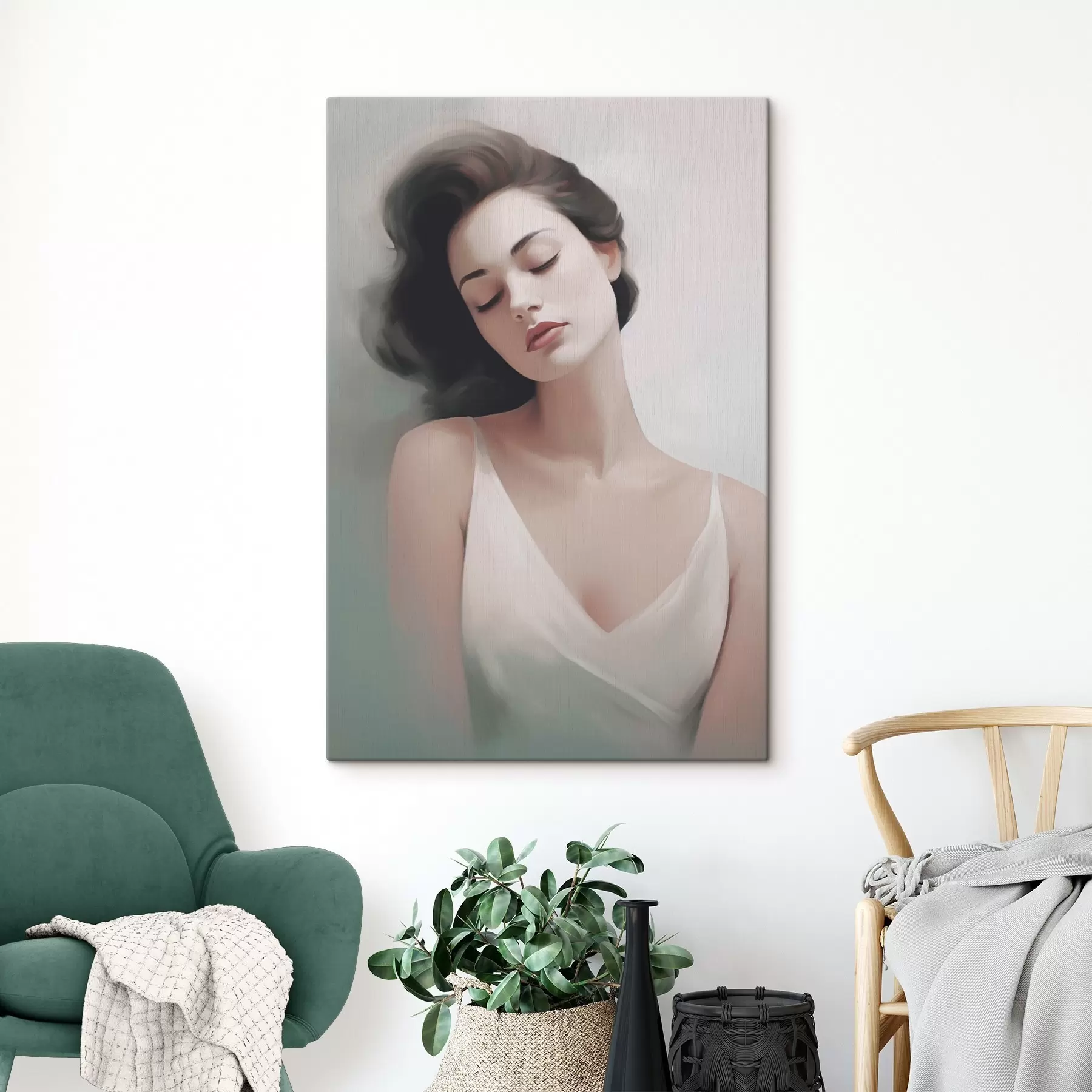 Paveikslėlis Merginos su užmerktomis akimis portretas s47342