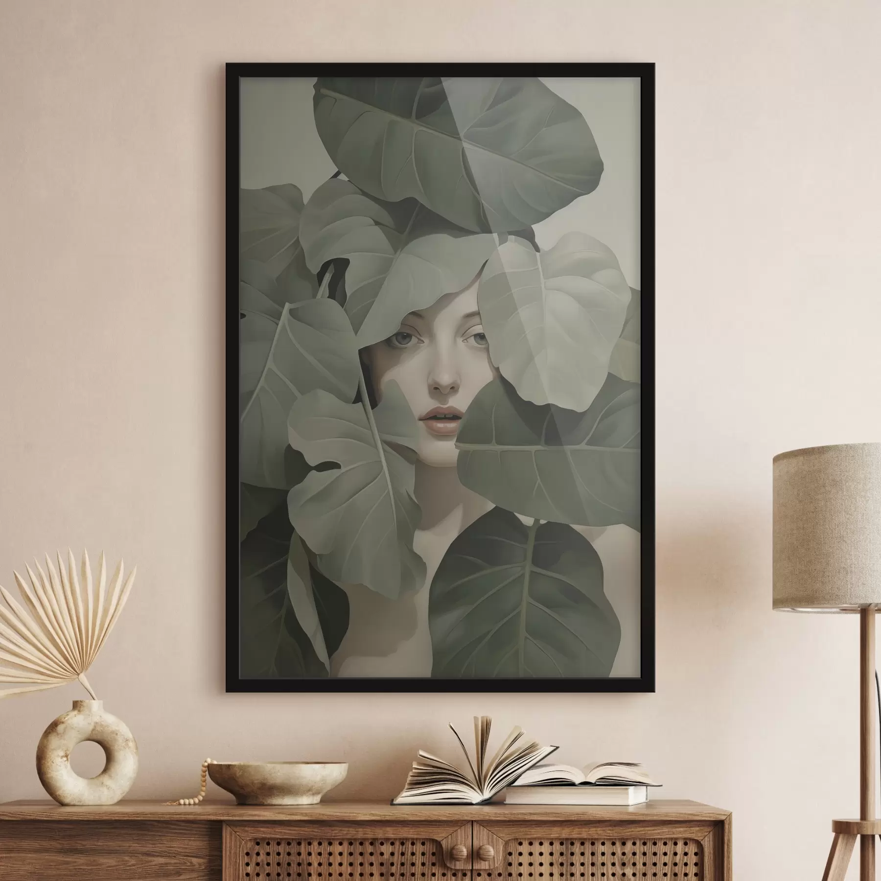 Fototapetai Merginos portretas lapijoje f47331