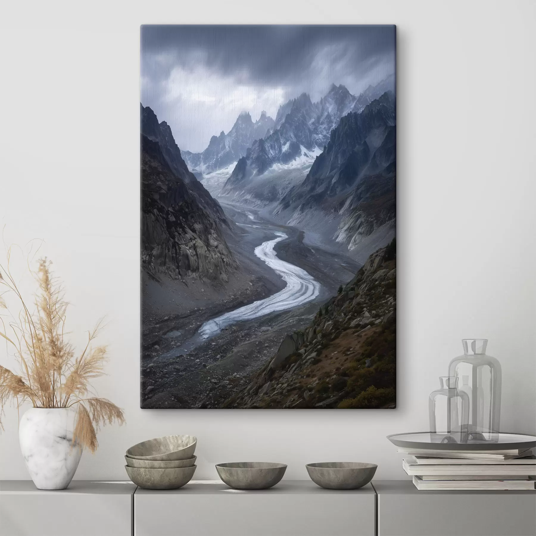 Paveikslėlis kalnų peizažas su debesimis s47143