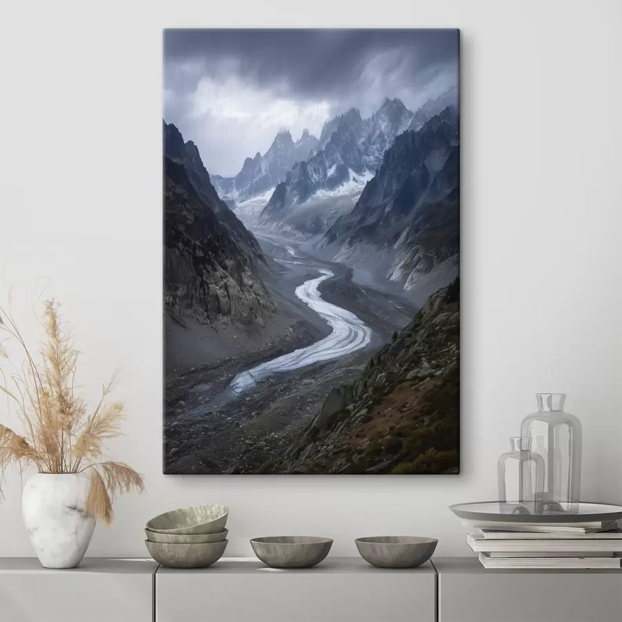 Paveikslėlis kalnų peizažas su debesimis s47143