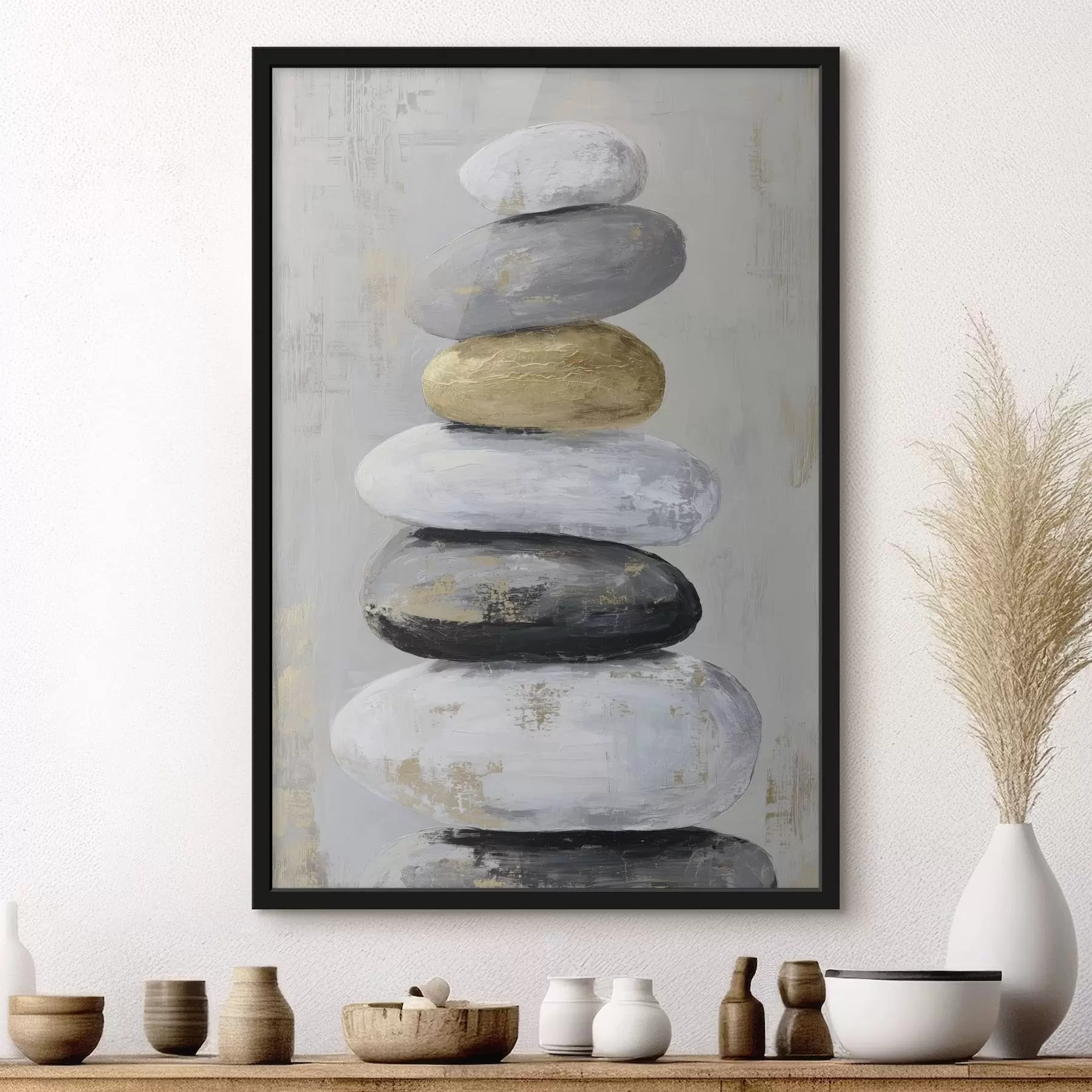 Fototapetai dideli akmenys tapybos stiliumi f47235