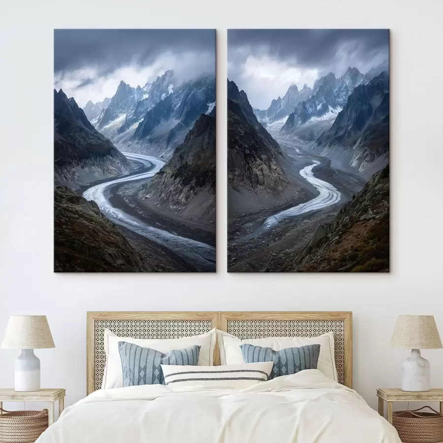 Fototapetai kalnų peizažas su debesimis m01180