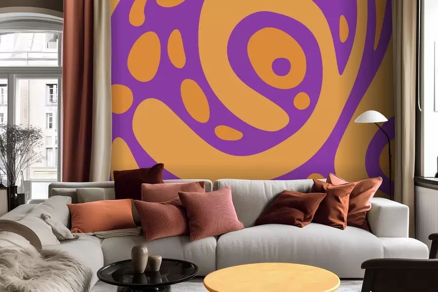 Fototapetai Abstraktus raštas su dviejų spalvų tekančiomis formomis w05071v3