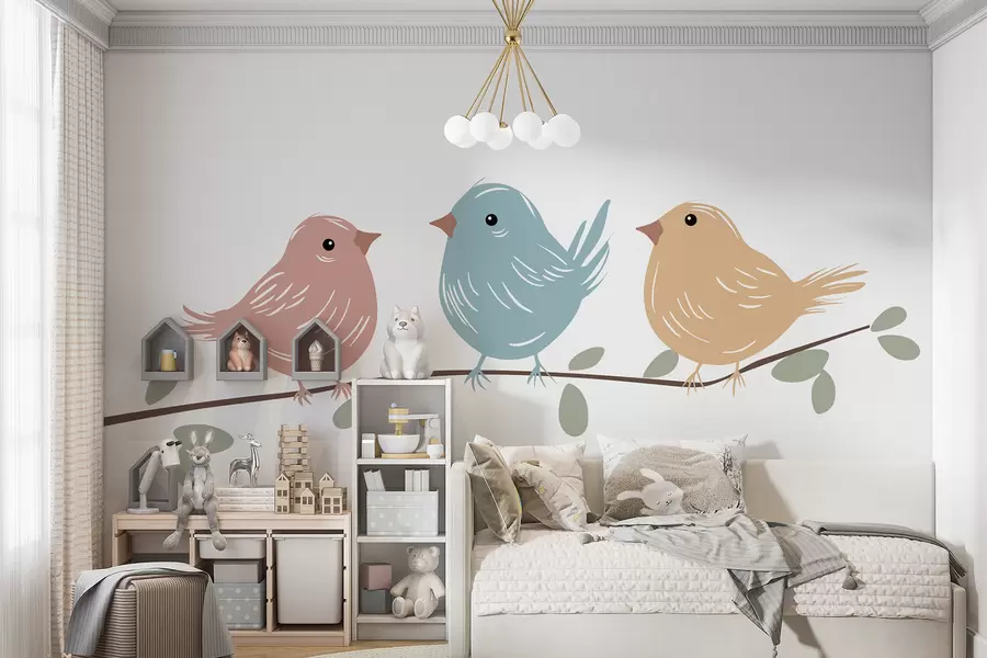 Fototapetai Paukščiai ant šakos w05099