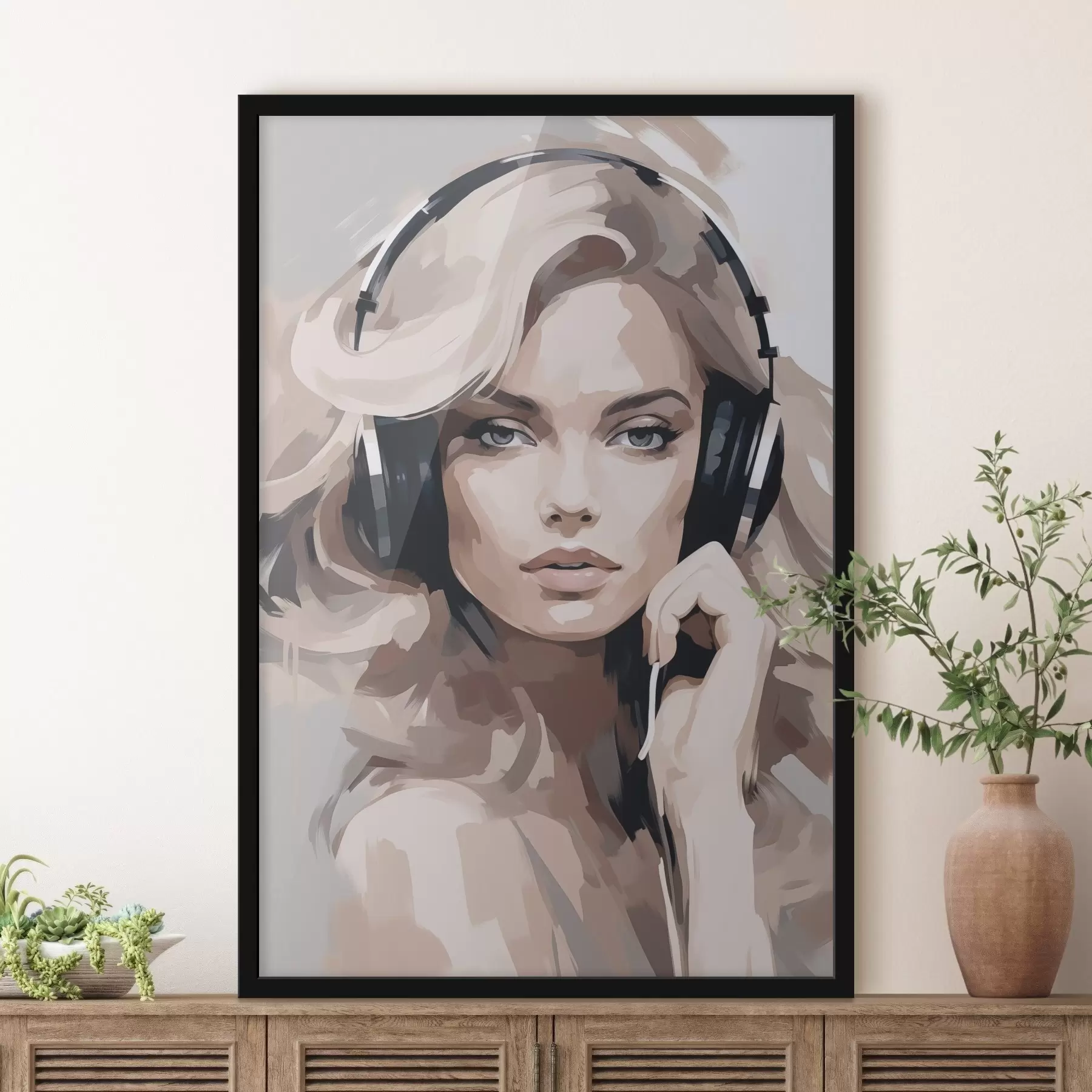 Fototapetai Merginos su ausinėmis portretas f47410