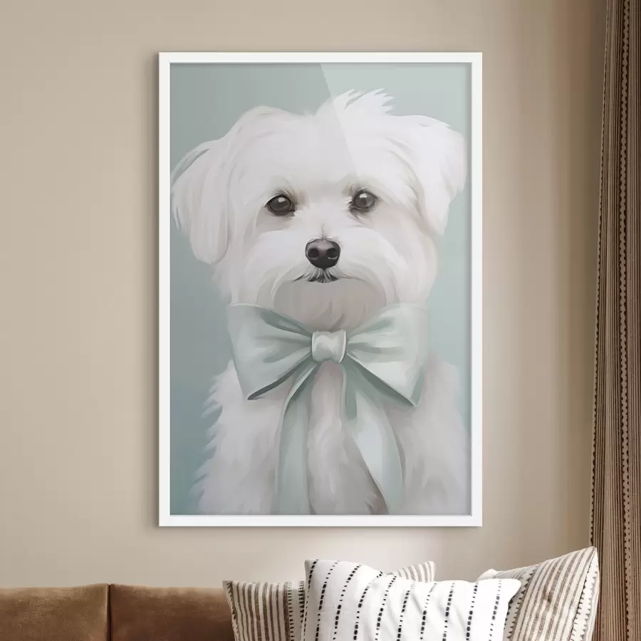 Fototapetai Mažasis šunelis su kaspinu f47413