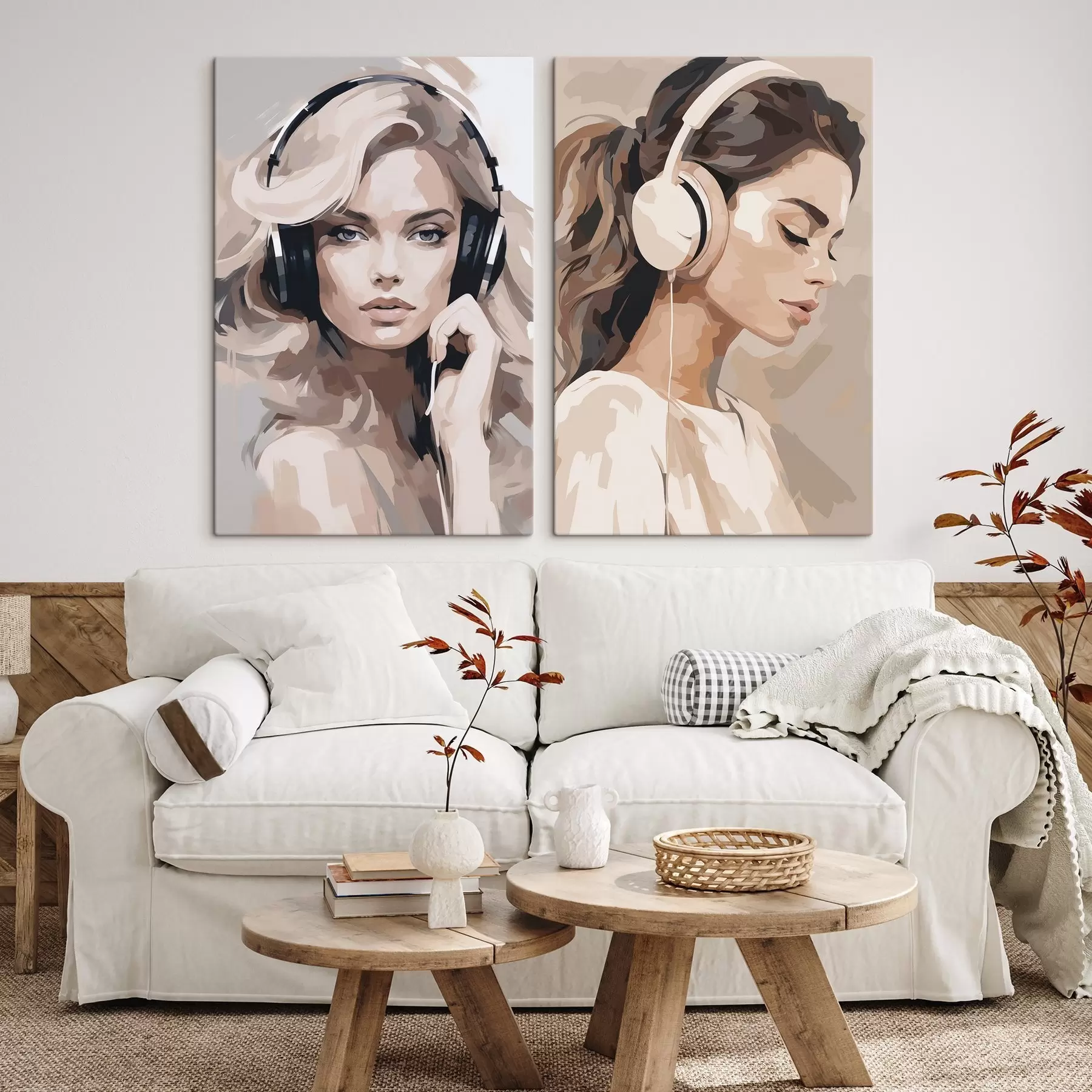 Paveikslėlis Merginos su ausinėmis portretas m01192