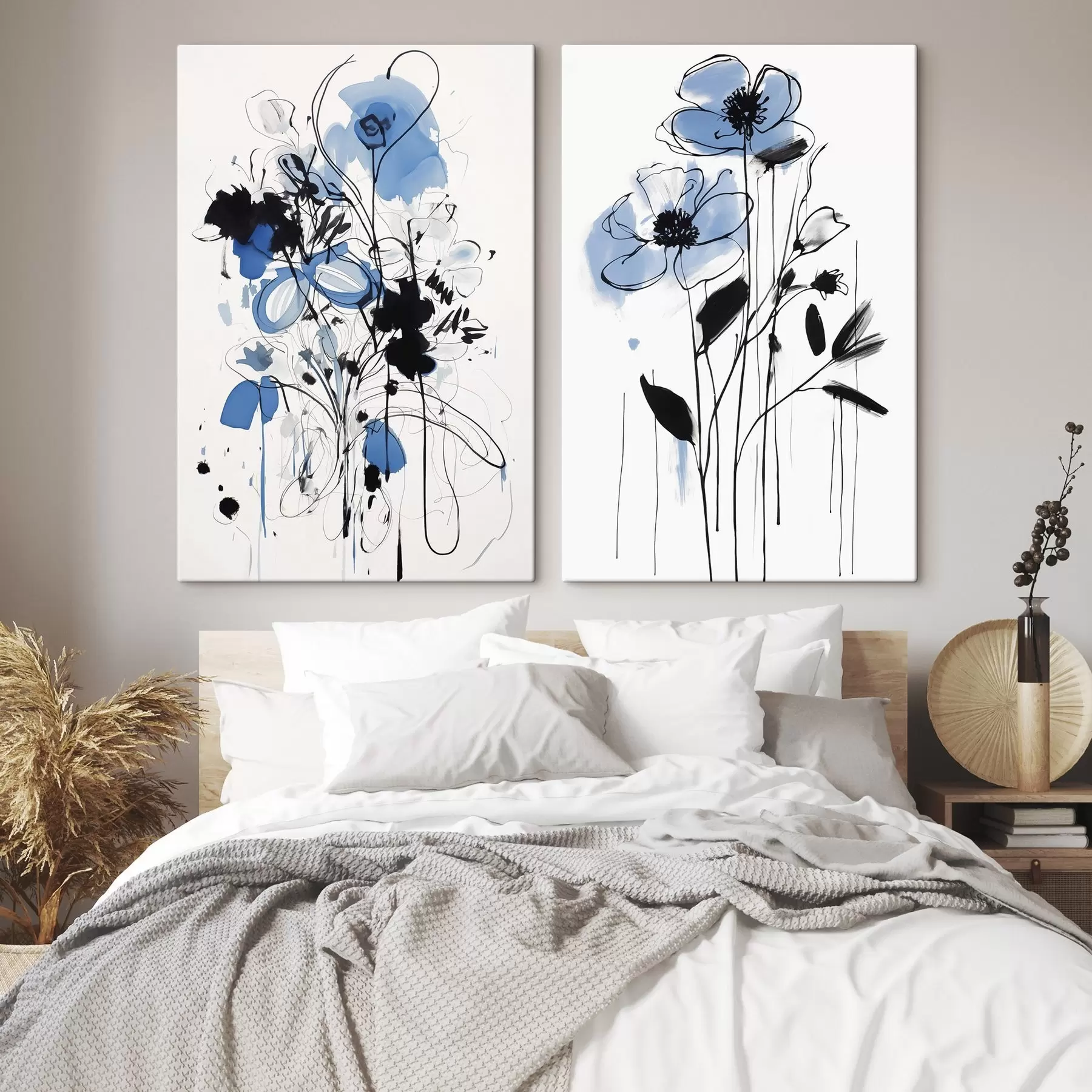 Paveikslėlis Abstrakcija su dėmėmis ir gėlėmis m01222