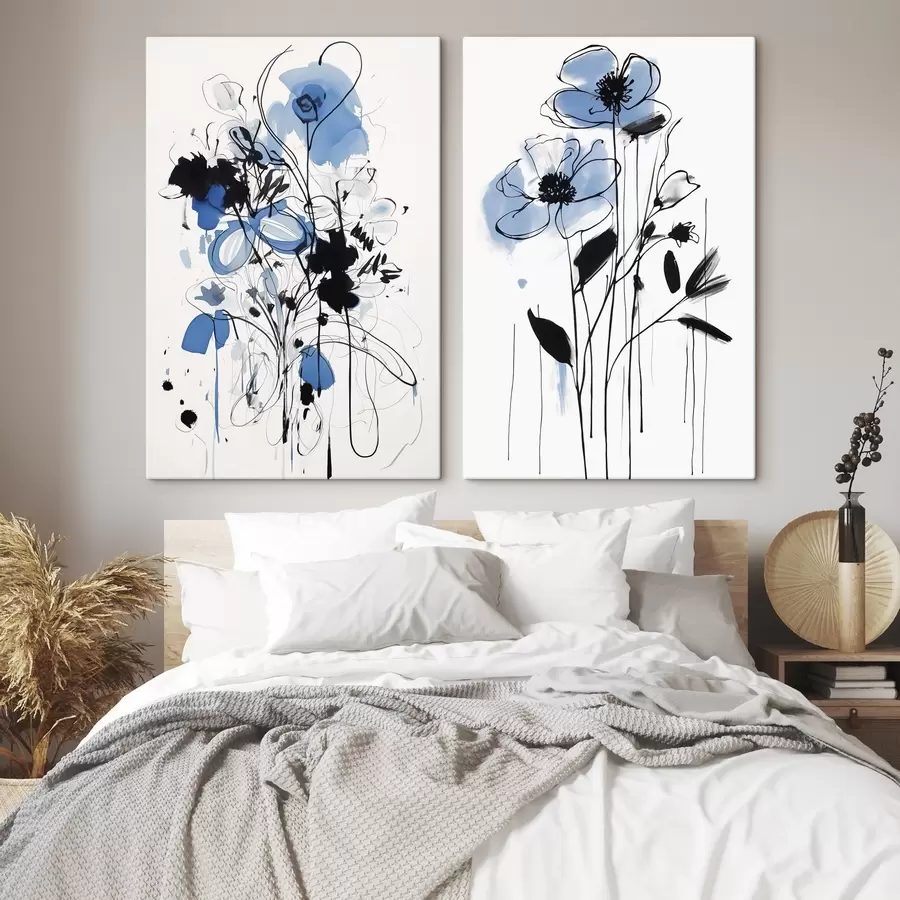 Paveikslėlis Abstrakcija su dėmėmis ir gėlėmis m01222