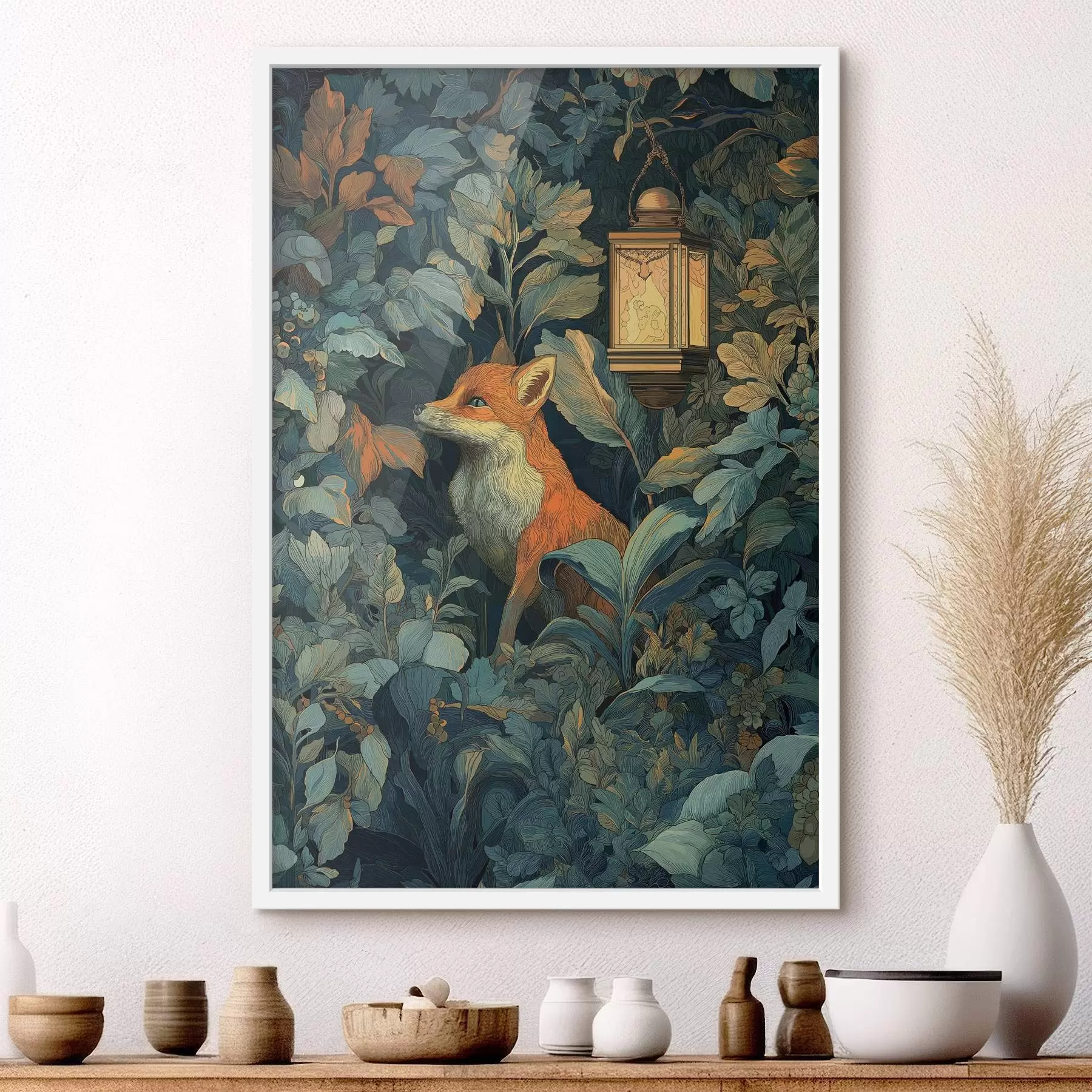 Fototapetai Mielas lapė krūmuose f47107