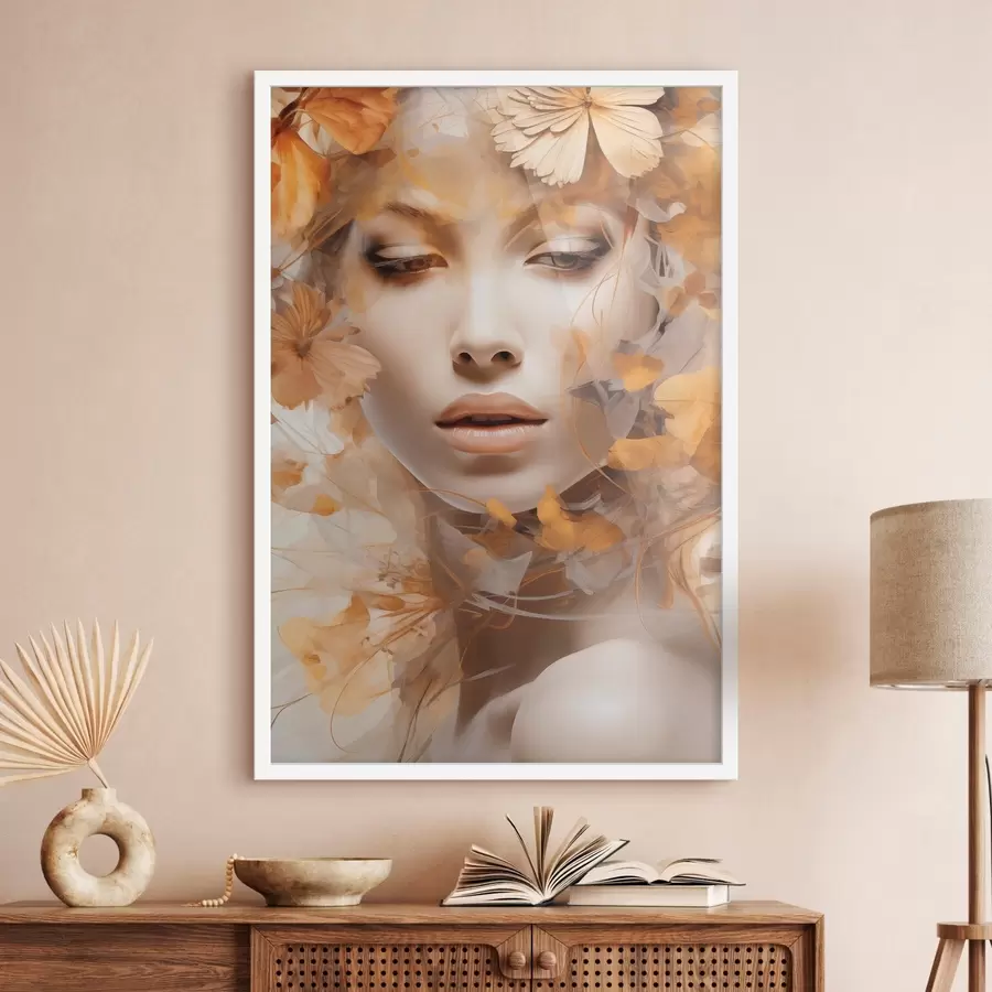 Fototapetai Žmonės, mergina ir gėlės, imitacijos skulptūra f47112