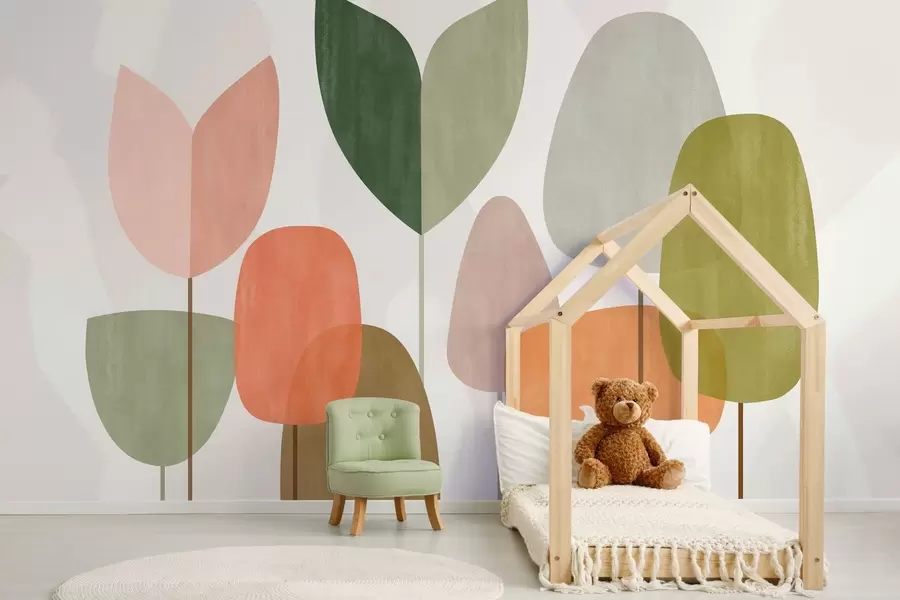 Fototapetai abstrakčios medžios naivaus stiliaus w05059