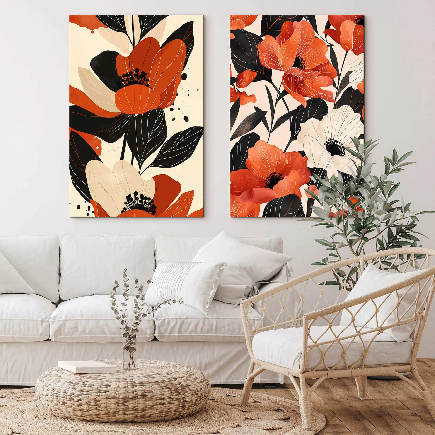 Paveikslėlis Gėlių kompozicija šiltų atspalvių m01228