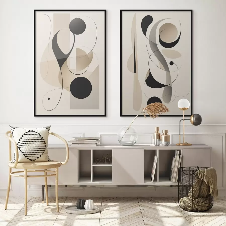 Fototapetai Abstrakti kreivių ir formų kompozicija d00538